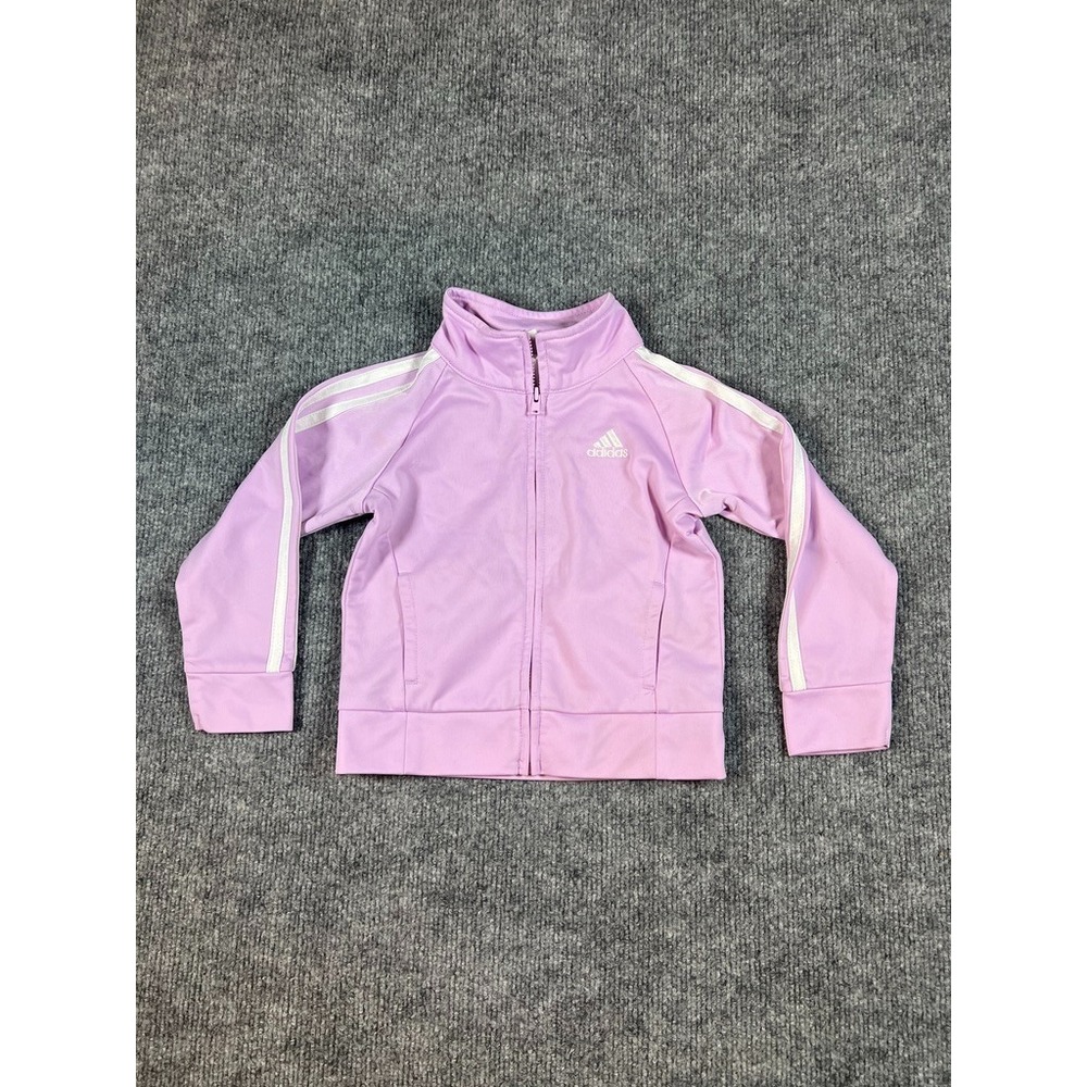 Adidas Girls Lightweight Track Jacket Full Zip Pink Size 2T